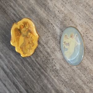 2 Vintage Guardian Angel 1" Pins